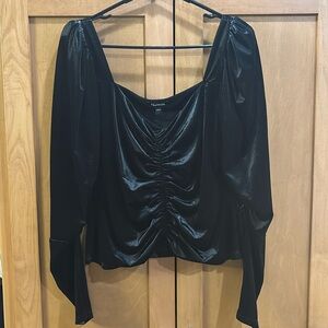 Black Velvet Ling Sleeve Shirt Size Large